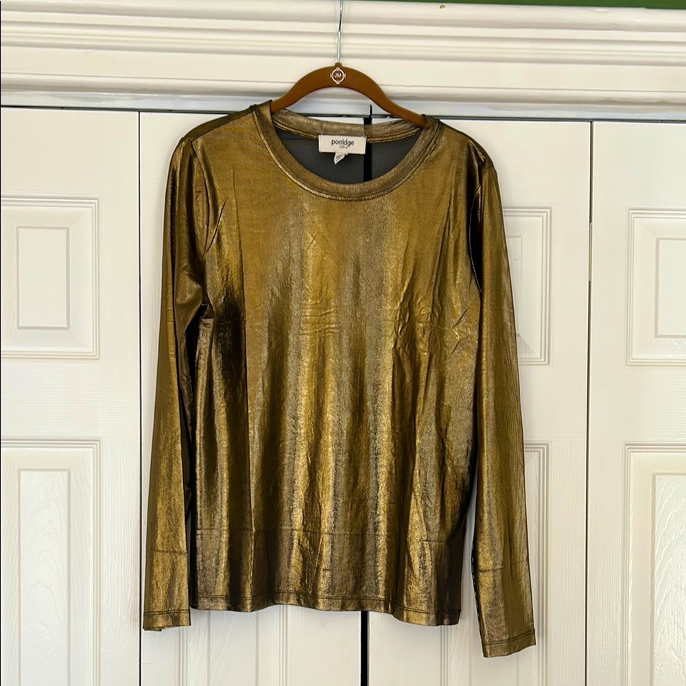 Gold Long Sleeve Women's Top from Anthro